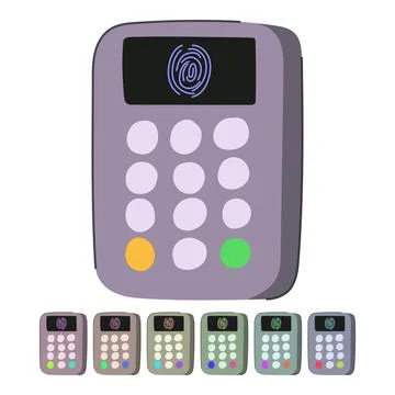 Convenience fingerprint door lock vector cartoon graphic Stock Illustration