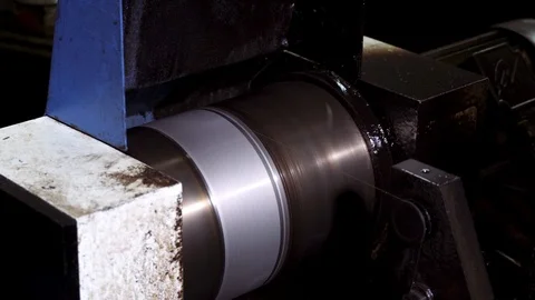 For convenience, the machine winds a steel thread on the shaft. The process Stock Footage 116442706