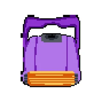 Convenience pool cleaning robot pixel art vector illustration イラスト素材