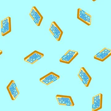 Convenience store isometric icon seamless pattern Stock Illustration