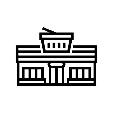 Convenience store line icon vector illustration Stock Illustration
