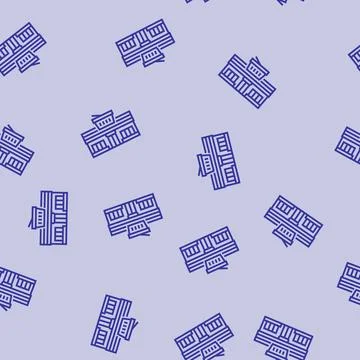 Convenience store line seamless pattern Ilustración de archivo