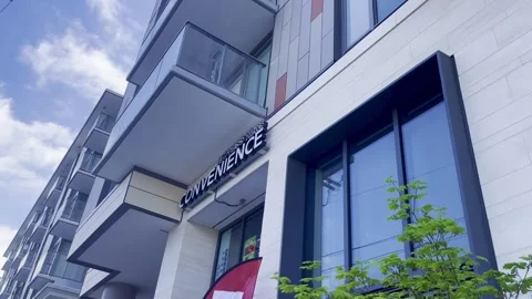 Convenience Store with Open Sign Stock Footage 241378026