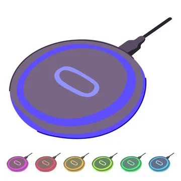 Convenience wireless laptop charger vector cartoon graphic Stock Illustration