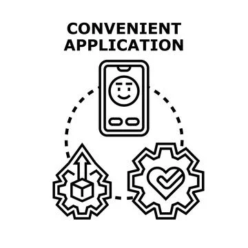Convenient application concept for app development Illustration