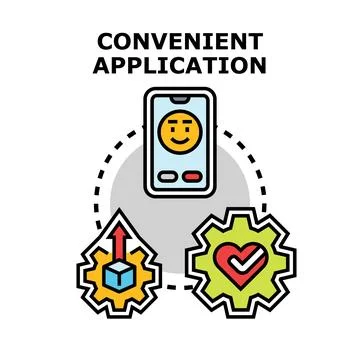 Convenient application concept for app development 库存插图