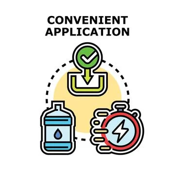 Convenient application providing fast water delivery service Stock Illustration