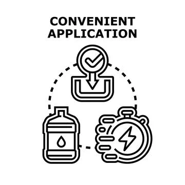 Convenient application providing fast water delivery service Stock Illustration