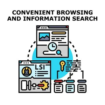 Convenient browsing and information search data analysis Stock Illustration