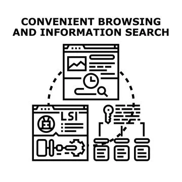 Convenient browsing and information search data analysis Stock Illustration