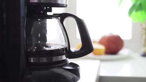 Convenient cafe coffee maker freshness falling cafeteria household machine on HD Stock-Footage 336585327