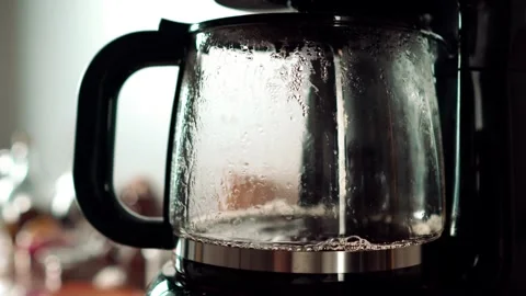 Convenient coffee maker espresso brewing cooking household at work backgrounds Video stock 336585328