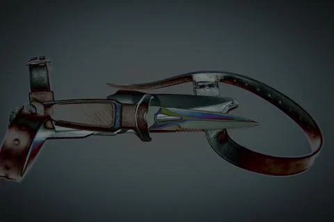 Convenient diving knife. Photos