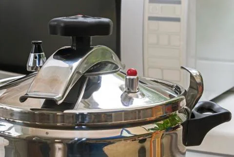 Convenient pan for quick cooking. Stock Photos