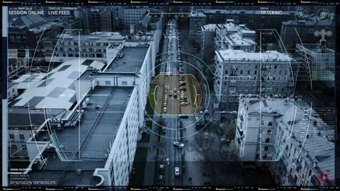 Convenient Ui To Provide Surveillance Over Criminals In City In Computer Program Stock Footage 270208865