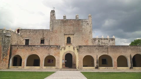 Convent de San Bernardino de Siena in colonial city of Valladolid, Mexico Video stock 156574790