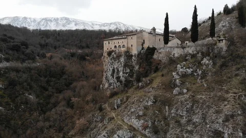 CONVENT DI SANT'ANGELO, OCRE, ABRUZZO, ITALY Stock Footage 125773153