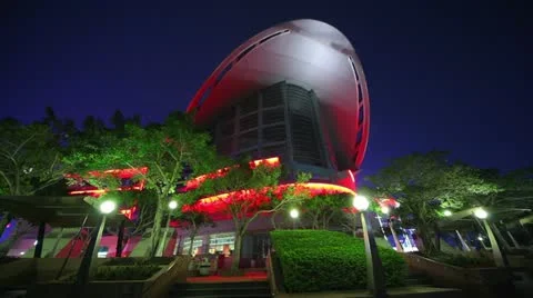 The Convention and Exhibition Centre with Central District and financial centre Stock Footage 12173460