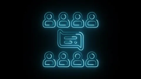 Convention Icon Isolated on Black Background, Event Gathering Neon Line Ani.. Vidéo 323731359