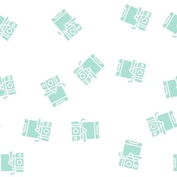 Conventional coffee machine glyph vector seamless pattern Illustrazione stock