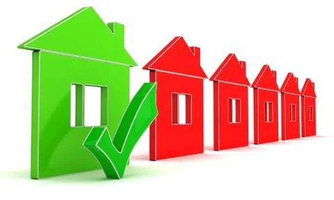 Conventional homes and energy efficient home. Stock Illustration