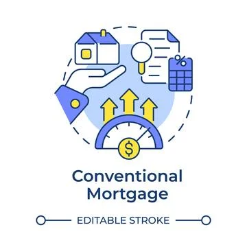 Conventional mortgage multi color concept icon Stock Illustration