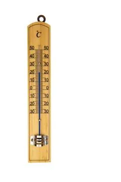 Conventional thermometer isolated in white Stock Photos