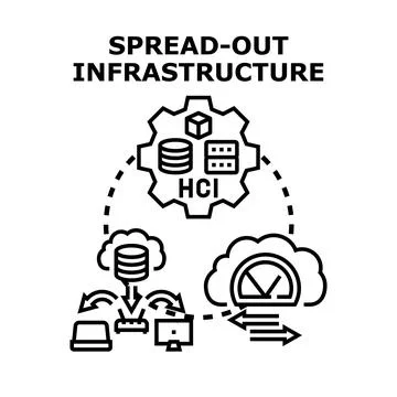Converged infrastructure distributing data across network devices イラスト素材