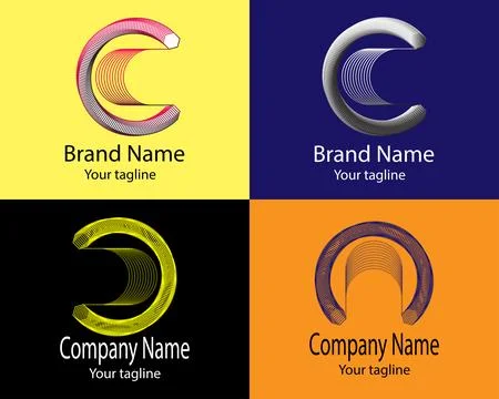 Convergence Curve/Core Vision/Core Vision Logo Design. 스톡 일러스트