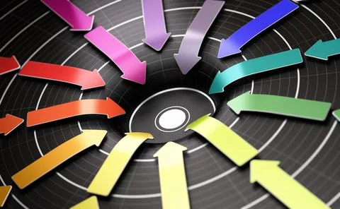 Convergence, multichannel marketing strategy. Stock Illustration