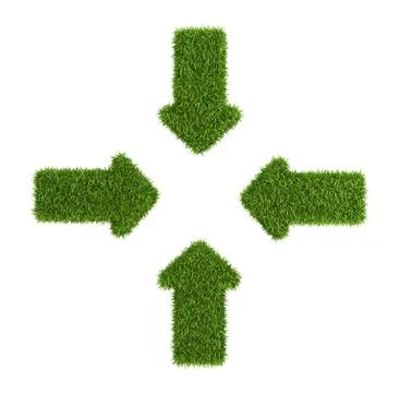 Converging arrows symbol from grass Stock Illustration