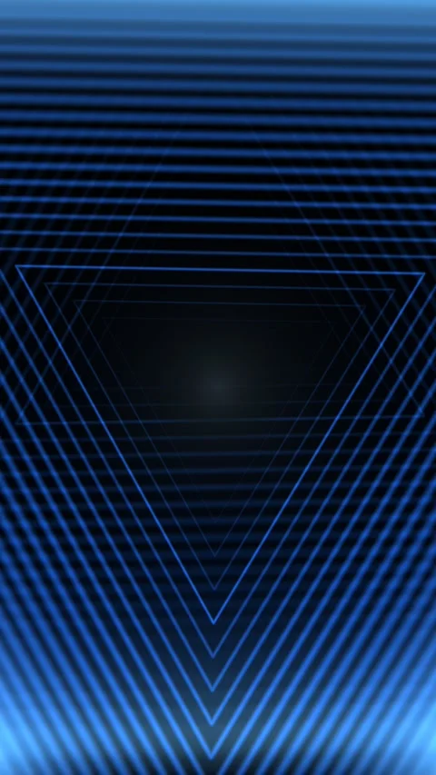 Converging blue lines form tunnel-like depth against dark background Stock Footage 329307400