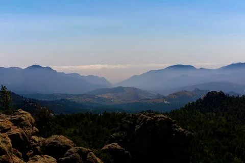 Converging Mountains Skyline Stock Photos