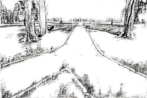 Converging Paths/Fork in the Path Stock Illustration