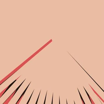 Converging triangular shapes in red and dark brown tones are located on a pea Illustrazione stock