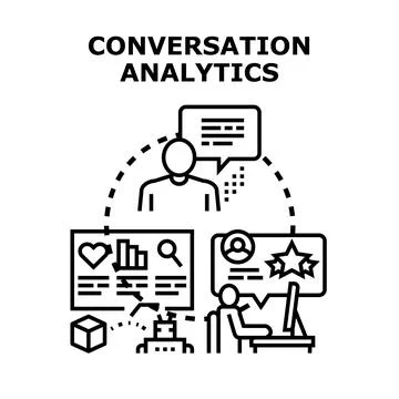 Conversation analytics process, analyzing customer feedback and insights Stock Illustration