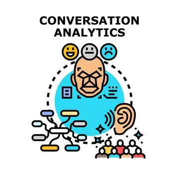 Conversation analytics processing customer interaction data Stock Illustration