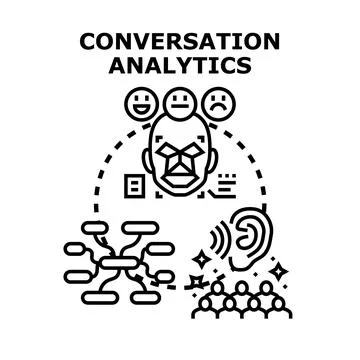 Conversation analytics processing customer interaction data Stock Illustration