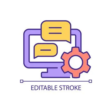 Conversation and client support RGB color icon Stock Illustration