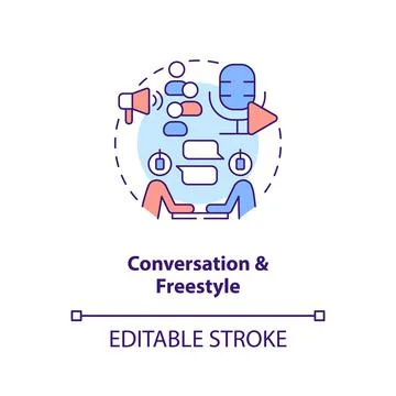 Conversation and freestyle concept icon Stock Illustration