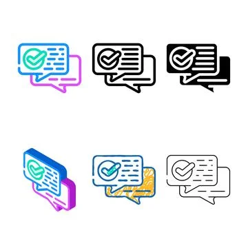 Conversation approval color icon vector variety Stock Illustration