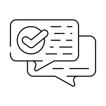 Conversation approval line icon vector illustration Stock Illustration