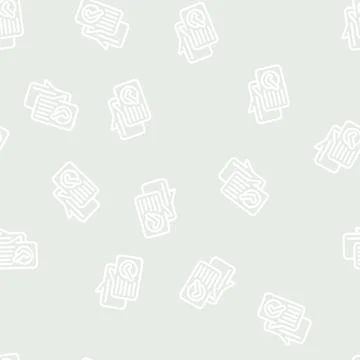 Conversation approval line vector seamless pattern 스톡 일러스트