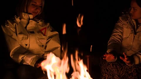 The Conversation Around the Campfire Stock Footage 67449447