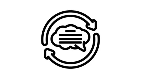 Conversation arrows natural language processing nlp line icon animation Stock Footage 326751313