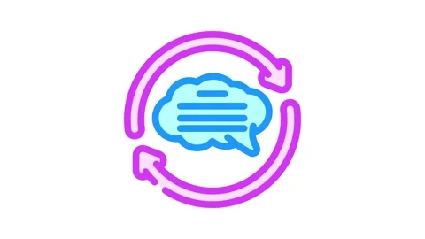 Conversation arrows natural language processing nlp color icon animation Video stock 327259375