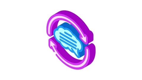 Conversation arrows natural language processing nlp isometric icon animation Stock Footage 327280219