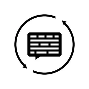 Conversation arrows nlp glyph icon vector illustration Illustration
