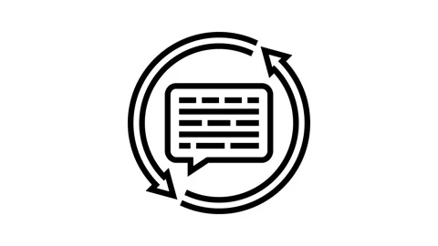 Conversation arrows nlp line icon animation Stock Footage 326125385