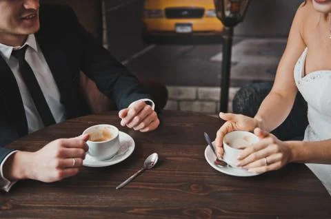Conversation behind a cup of coffee 2464. Stock Photos